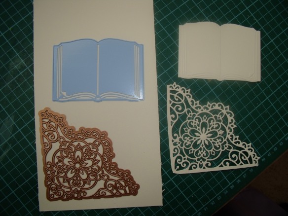 The raw materials, cream cardstock and dies